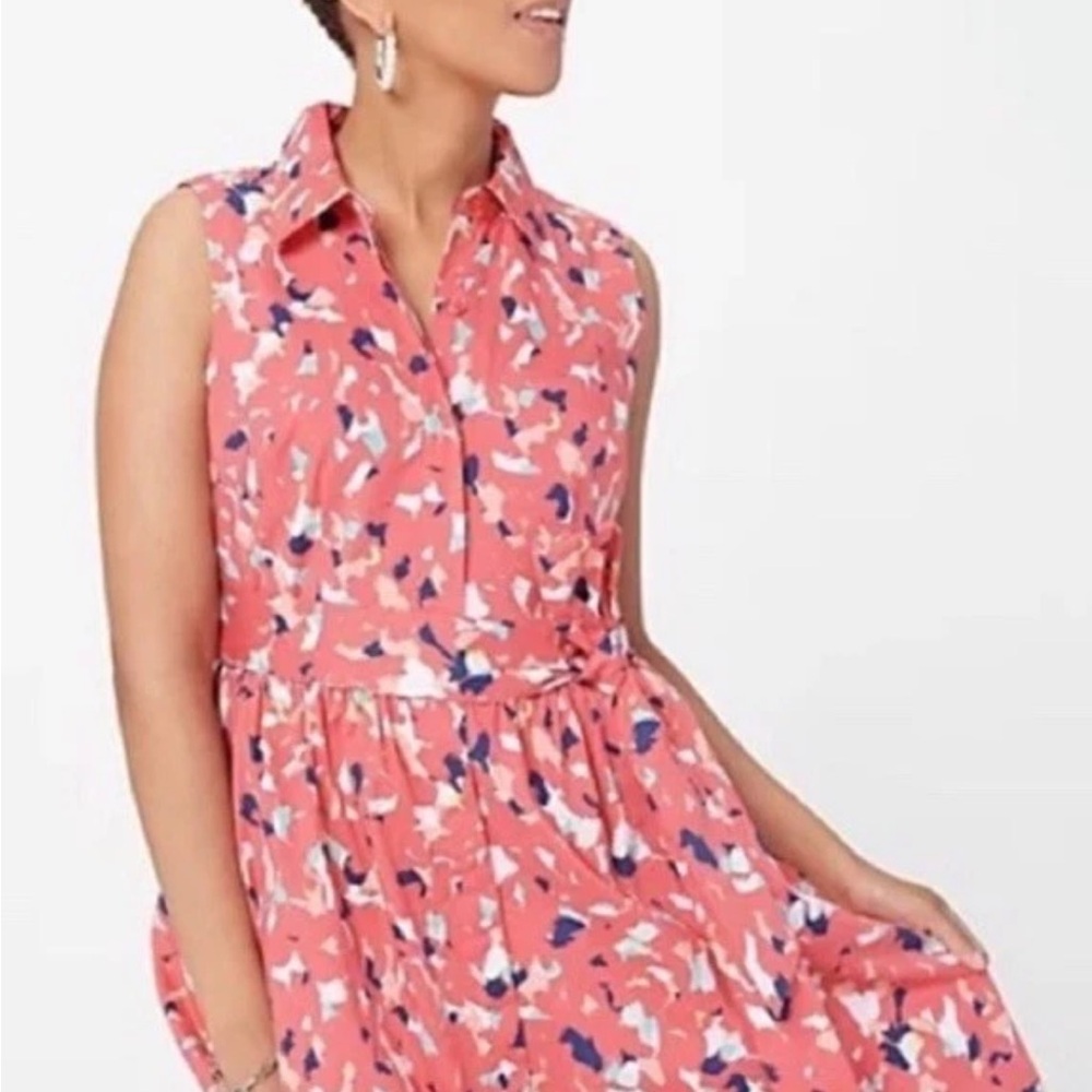 Jason Wu Coral Floral Midi Dress Confetti Sz Large NWOT